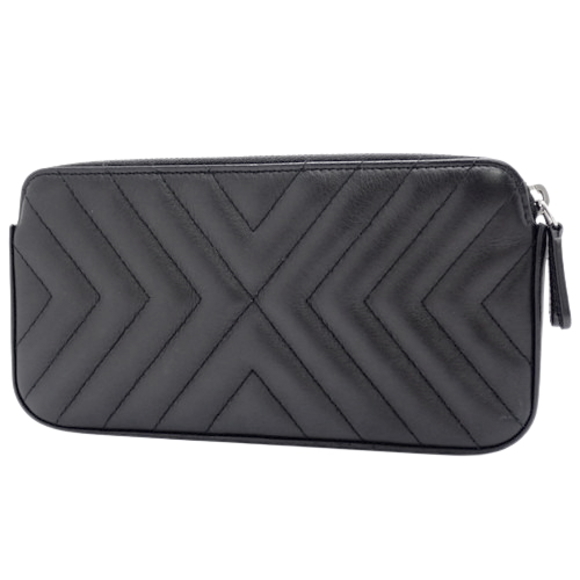 Chanel Wallet Chain Chevron Black Shoulder Bag - Picture 1 of 9